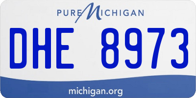 MI license plate DHE8973