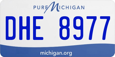 MI license plate DHE8977