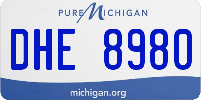MI license plate DHE8980