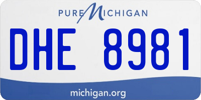 MI license plate DHE8981
