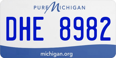 MI license plate DHE8982