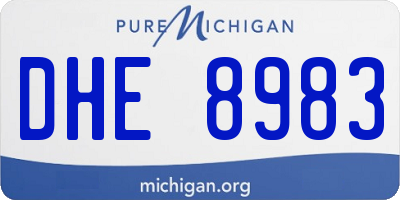 MI license plate DHE8983
