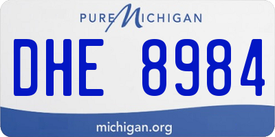 MI license plate DHE8984