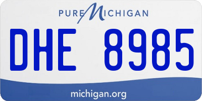 MI license plate DHE8985