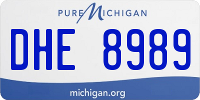 MI license plate DHE8989