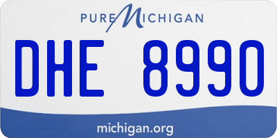 MI license plate DHE8990