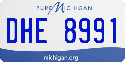 MI license plate DHE8991
