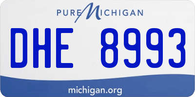 MI license plate DHE8993