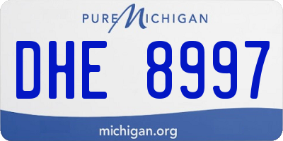MI license plate DHE8997