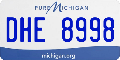 MI license plate DHE8998