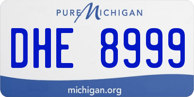 MI license plate DHE8999