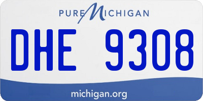 MI license plate DHE9308