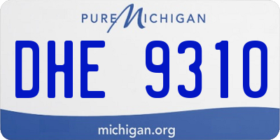 MI license plate DHE9310