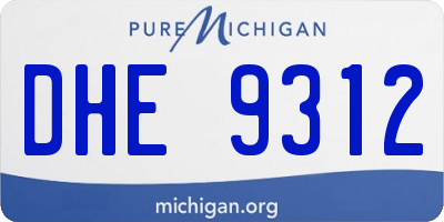 MI license plate DHE9312