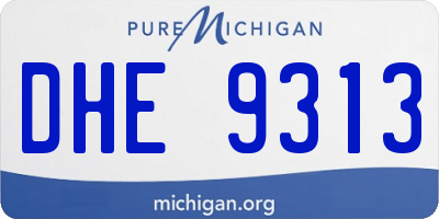 MI license plate DHE9313