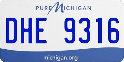 MI license plate DHE9316