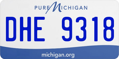 MI license plate DHE9318