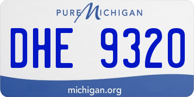 MI license plate DHE9320