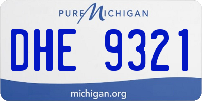MI license plate DHE9321
