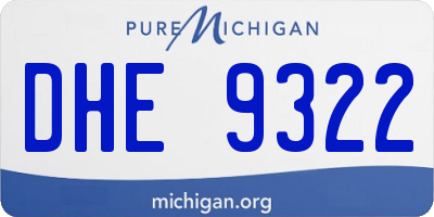 MI license plate DHE9322