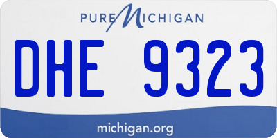 MI license plate DHE9323
