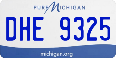 MI license plate DHE9325