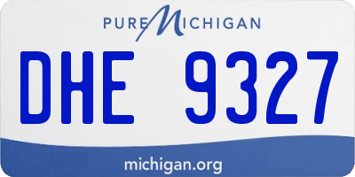 MI license plate DHE9327