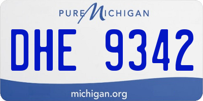 MI license plate DHE9342