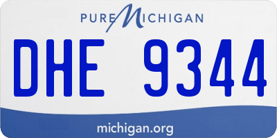 MI license plate DHE9344