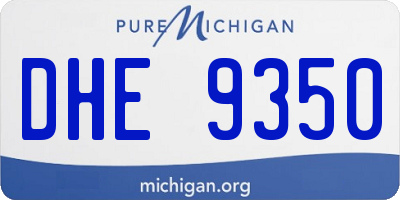 MI license plate DHE9350