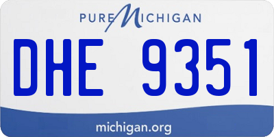 MI license plate DHE9351