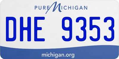MI license plate DHE9353