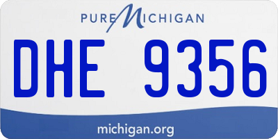 MI license plate DHE9356