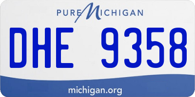 MI license plate DHE9358