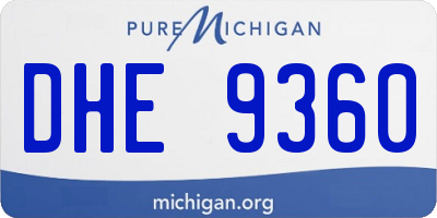 MI license plate DHE9360
