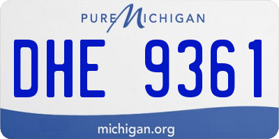 MI license plate DHE9361