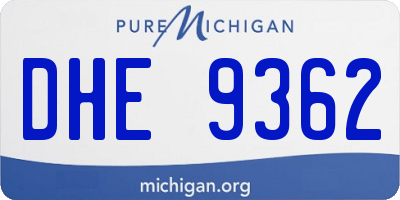 MI license plate DHE9362