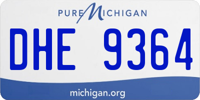 MI license plate DHE9364