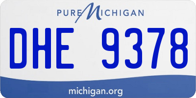 MI license plate DHE9378