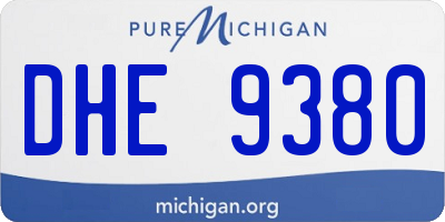 MI license plate DHE9380