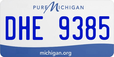 MI license plate DHE9385
