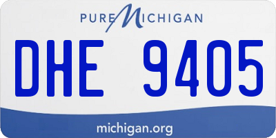 MI license plate DHE9405
