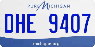 MI license plate DHE9407