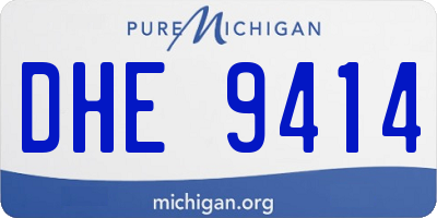 MI license plate DHE9414