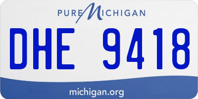 MI license plate DHE9418