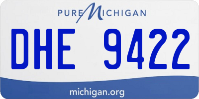 MI license plate DHE9422