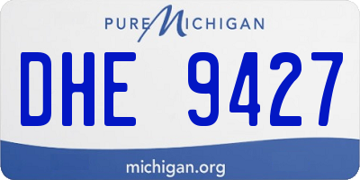 MI license plate DHE9427
