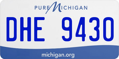 MI license plate DHE9430