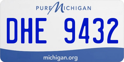 MI license plate DHE9432