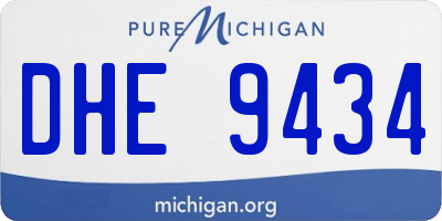 MI license plate DHE9434